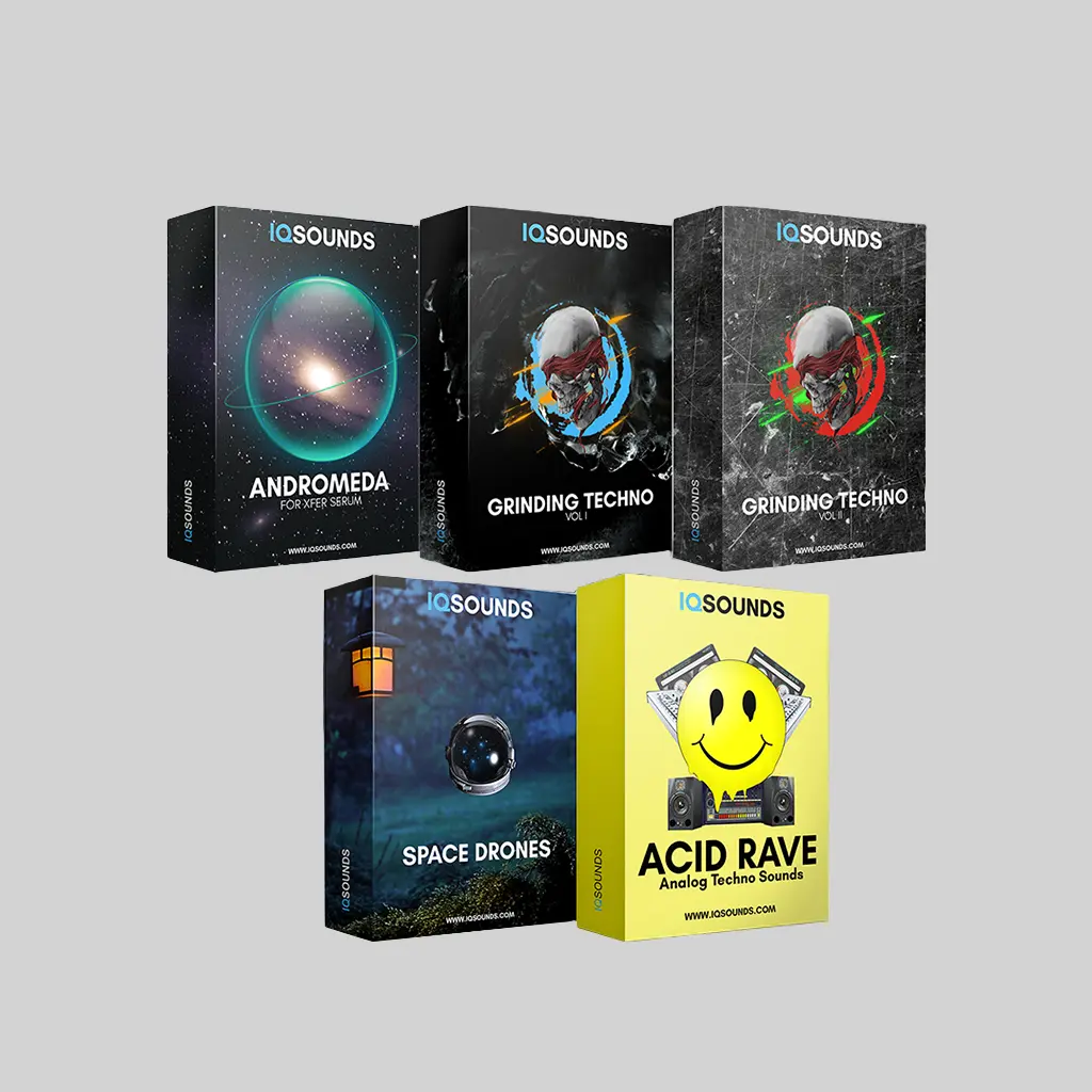 ultimate techno bundle, utb iqsounds, techno bundle, techno samples, techno loops, dub techno samples, dark techno samples, minimal techno samples, techno presets, techno serum presets Edit alt text